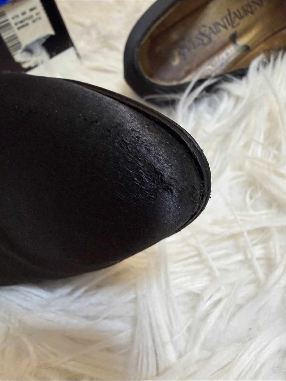 VINTAGE, Yves Saint Laurent Black Satin Pointed-Toe Kitten Heel Pumps Sz 9 - Picture 13 of 13